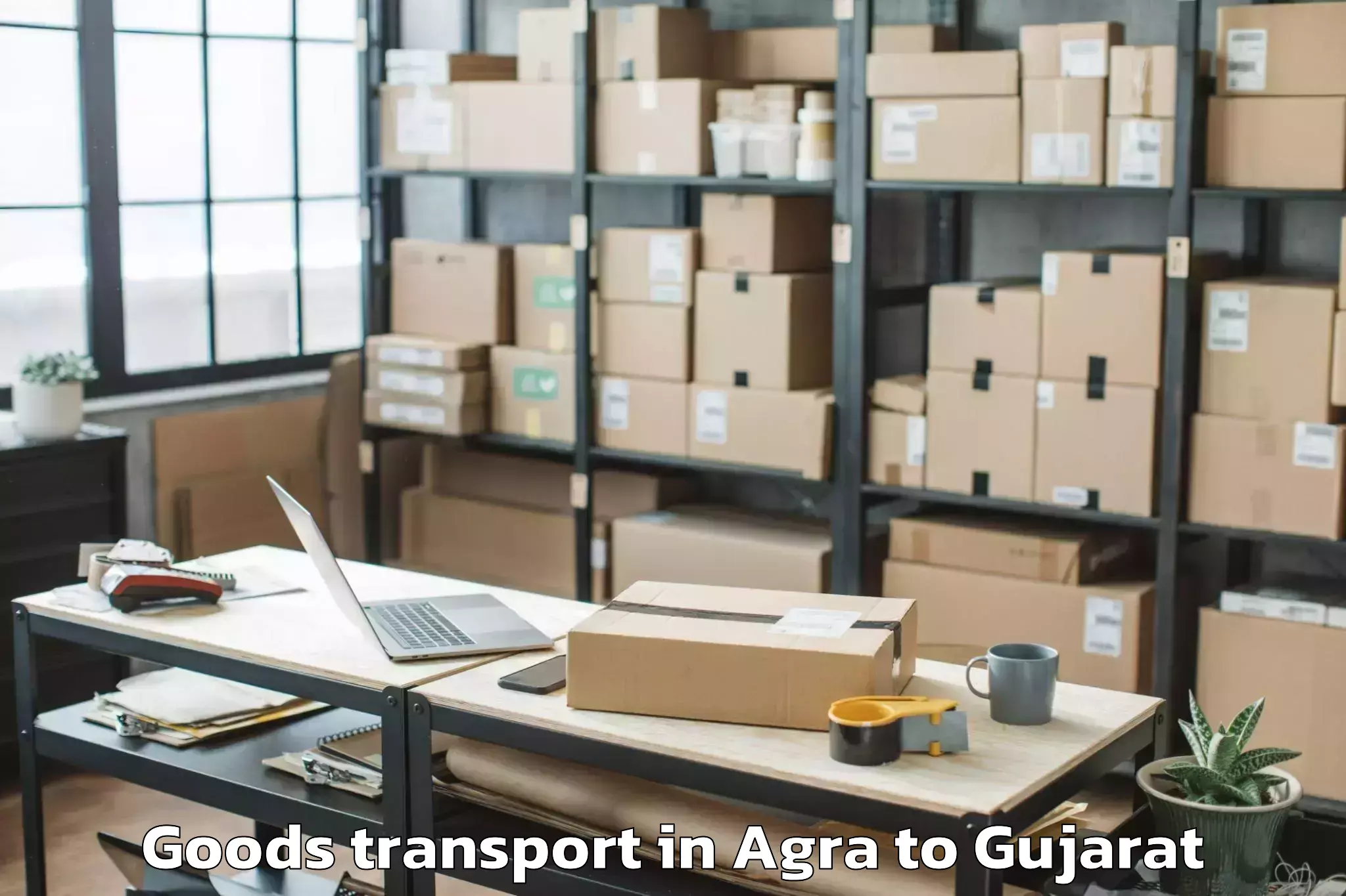 Discover Agra to Lunavada Goods Transport